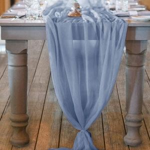 10 Dusty Blue sheer Chiffon table runners